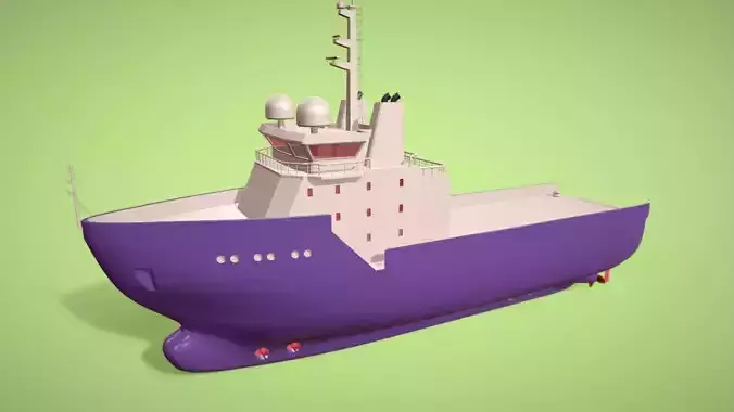 Low Poly Marine Supply Vessel Ship Model 2 Low-poly 3D model