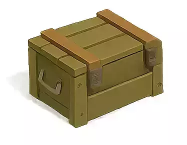 green wooden storage crate