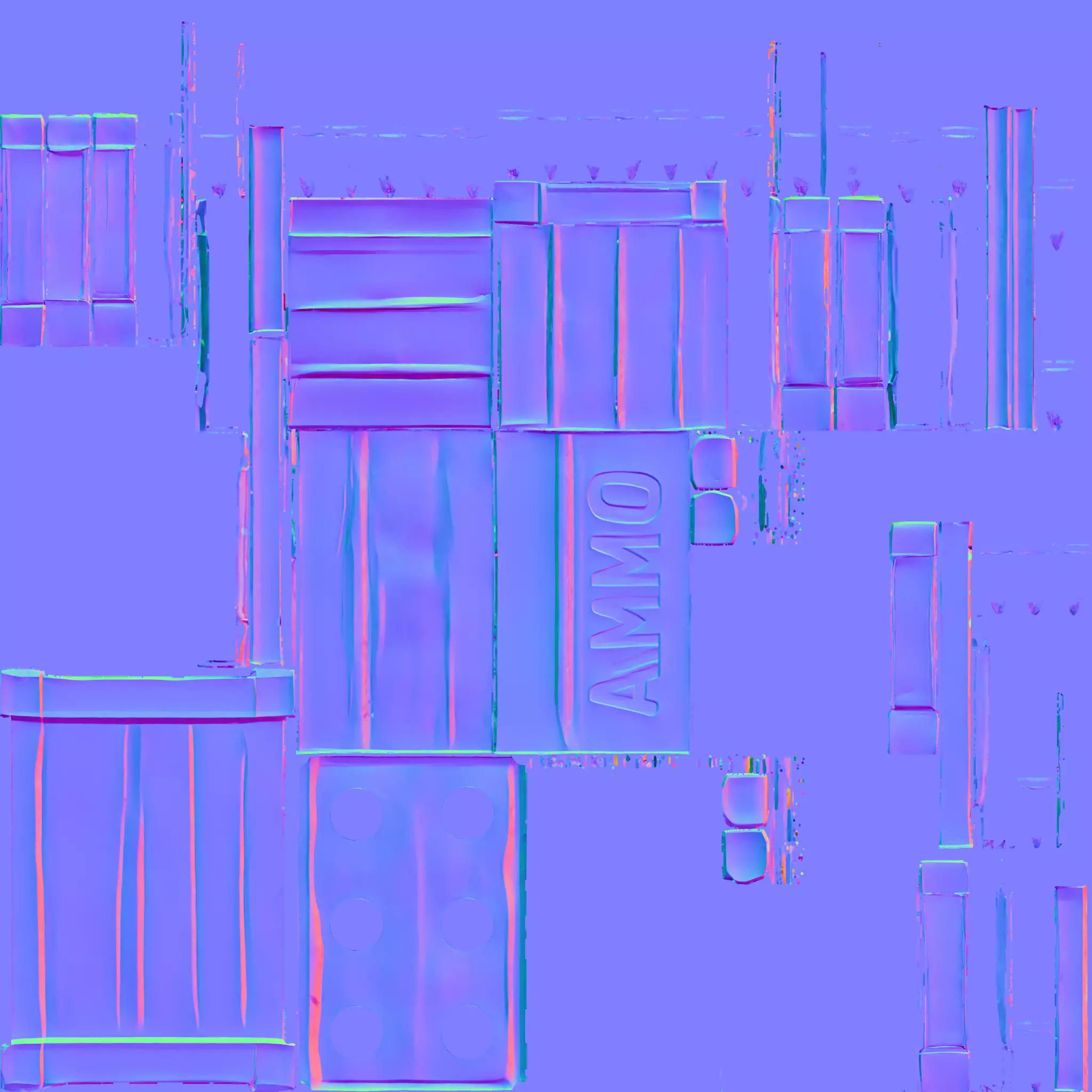 green ammo crate with bullets 3D model_7