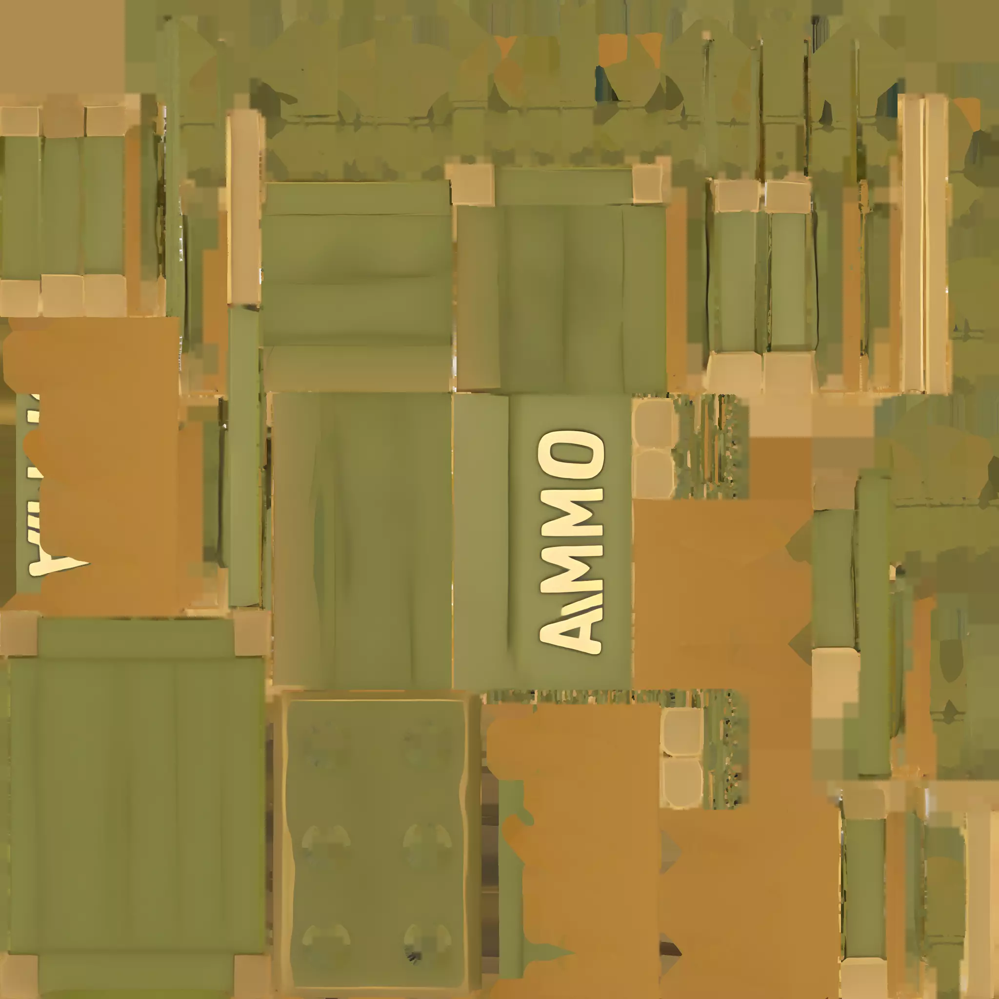 green ammo crate with bullets 3D model_4