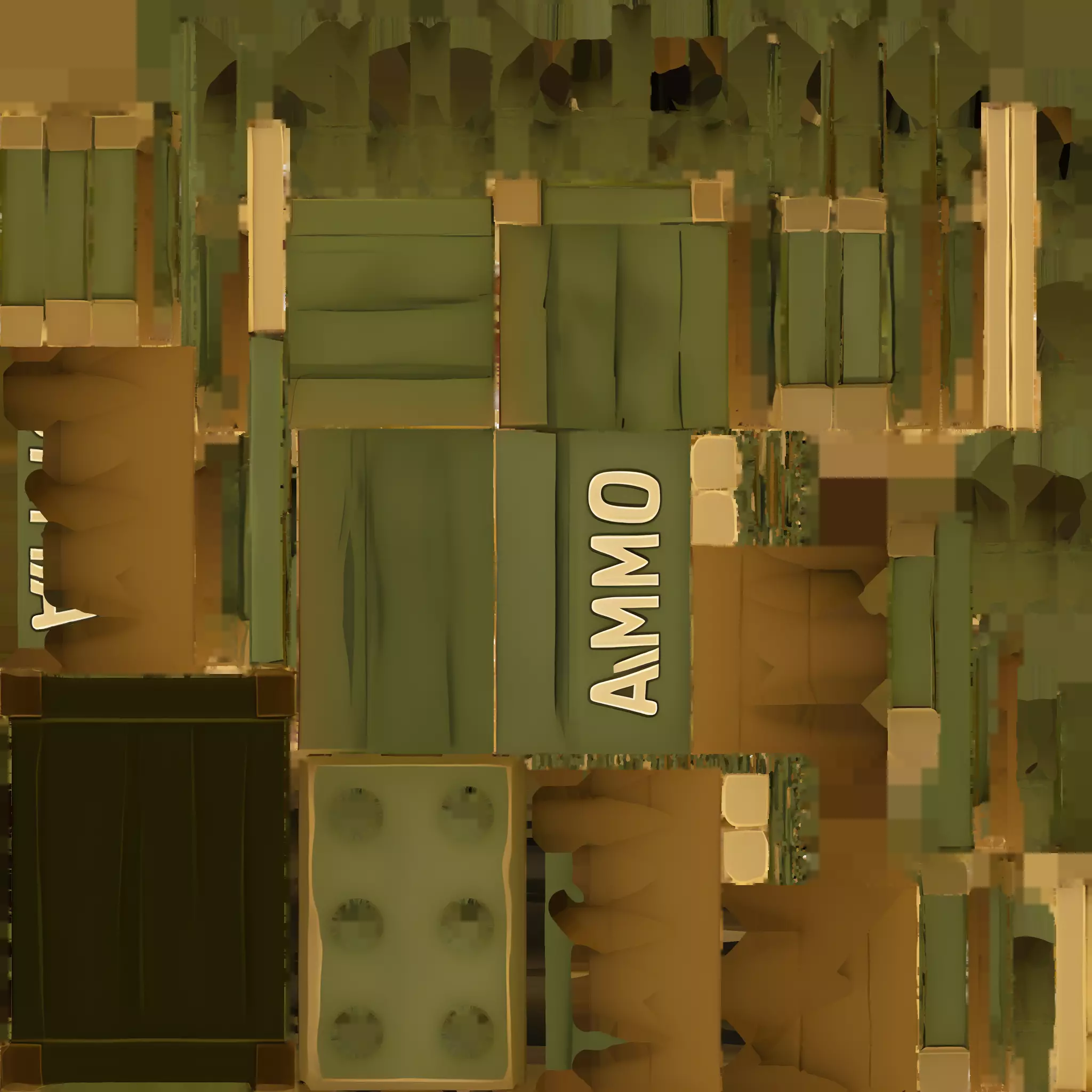 green ammo crate with bullets 3D model_2