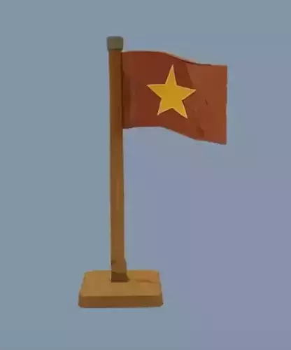 Flag on a pole with base