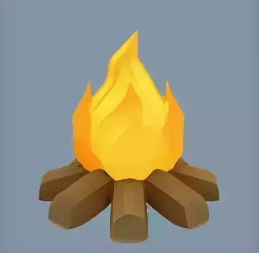 Campfire with wooden logs