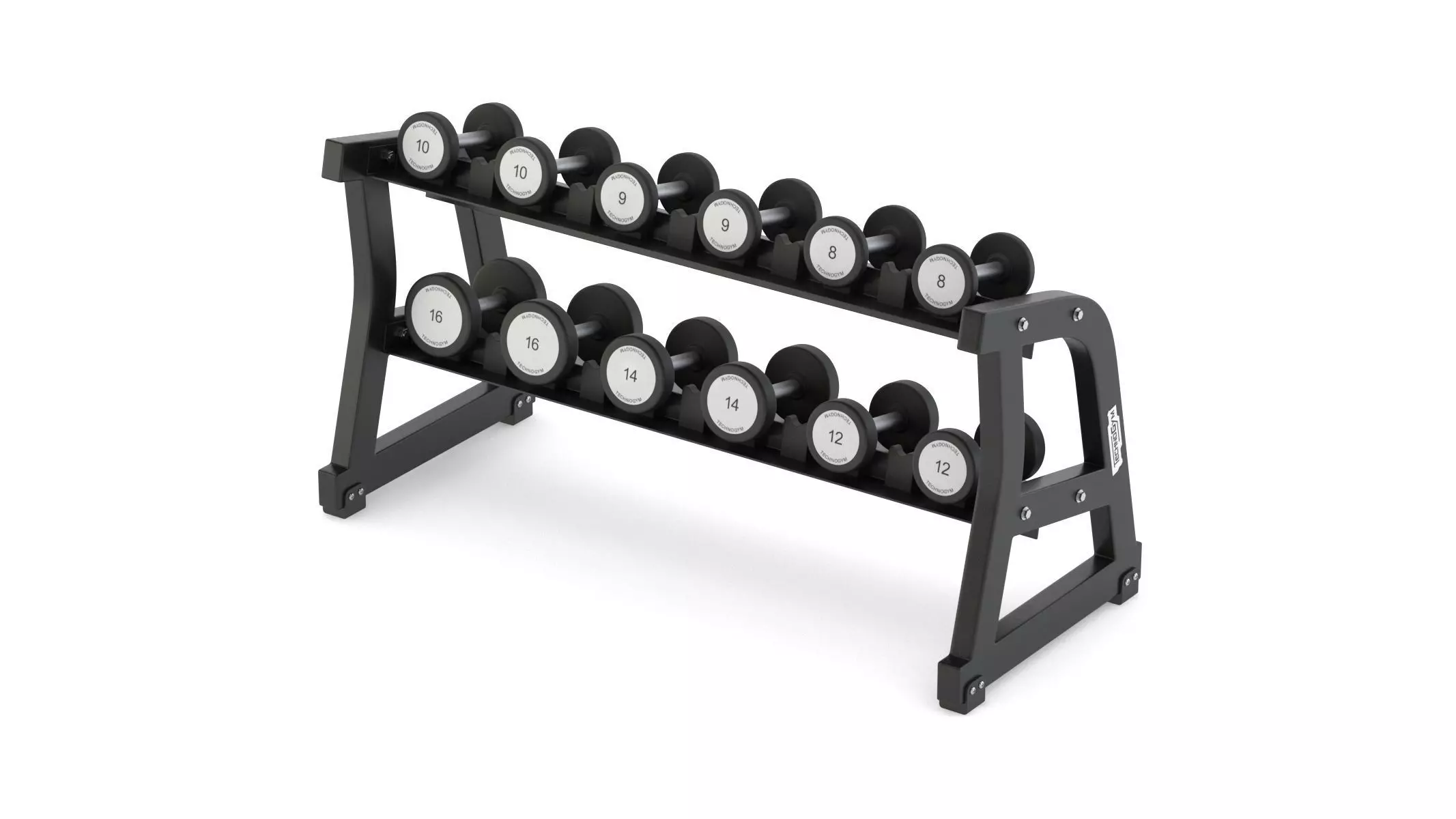 Technogym Two Tier Dumbbell Rack 6 Pairs 3D model_4