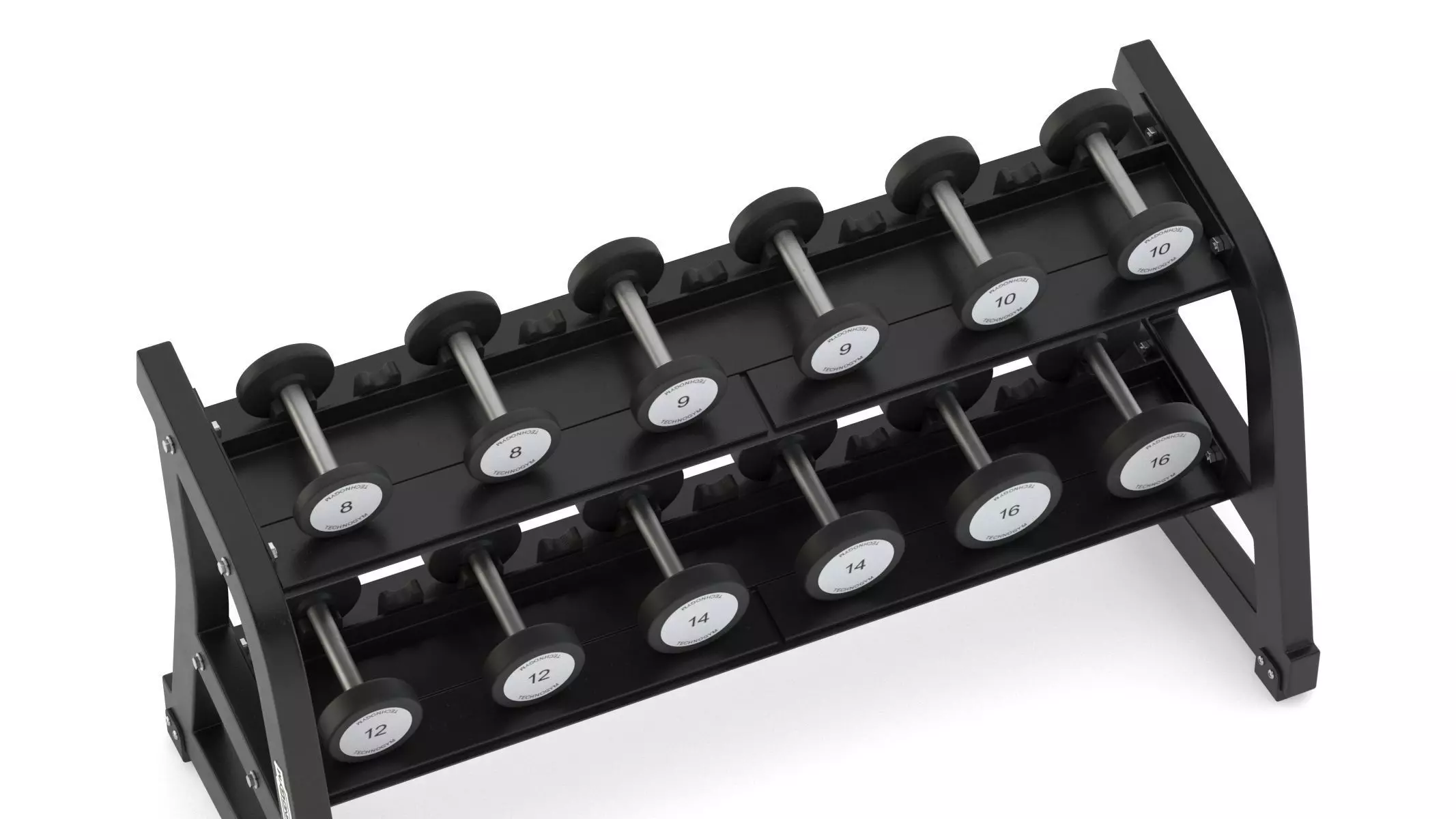 Technogym Two Tier Dumbbell Rack 6 Pairs 3D model_15