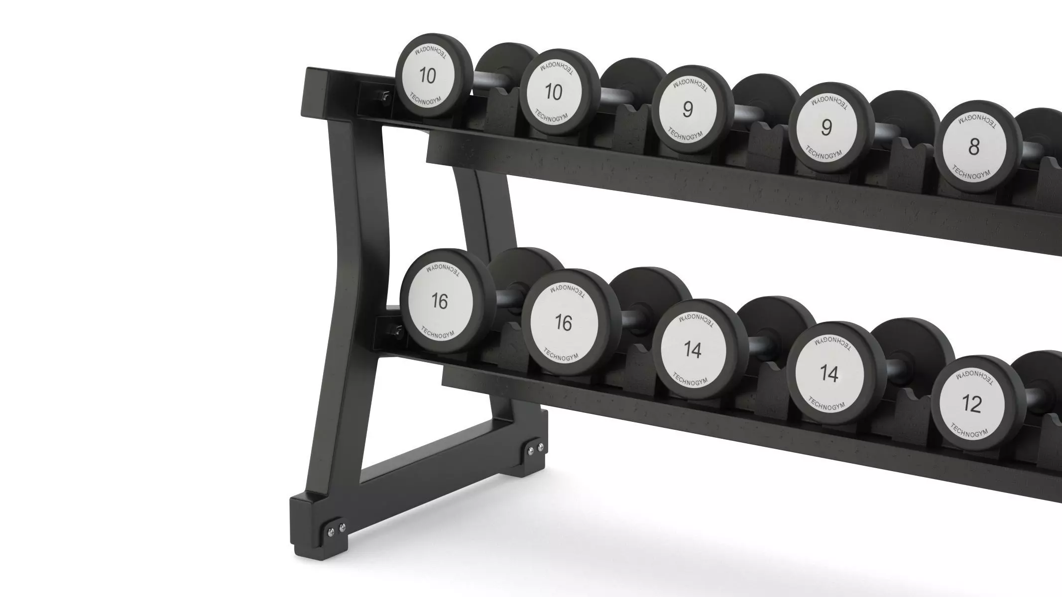 Technogym Two Tier Dumbbell Rack 6 Pairs 3D model_17