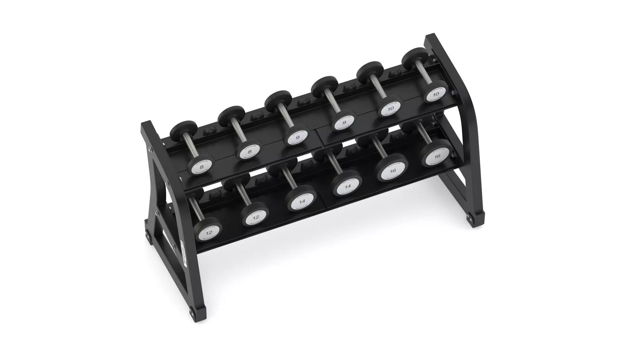 Technogym Two Tier Dumbbell Rack 6 Pairs 3D model_7