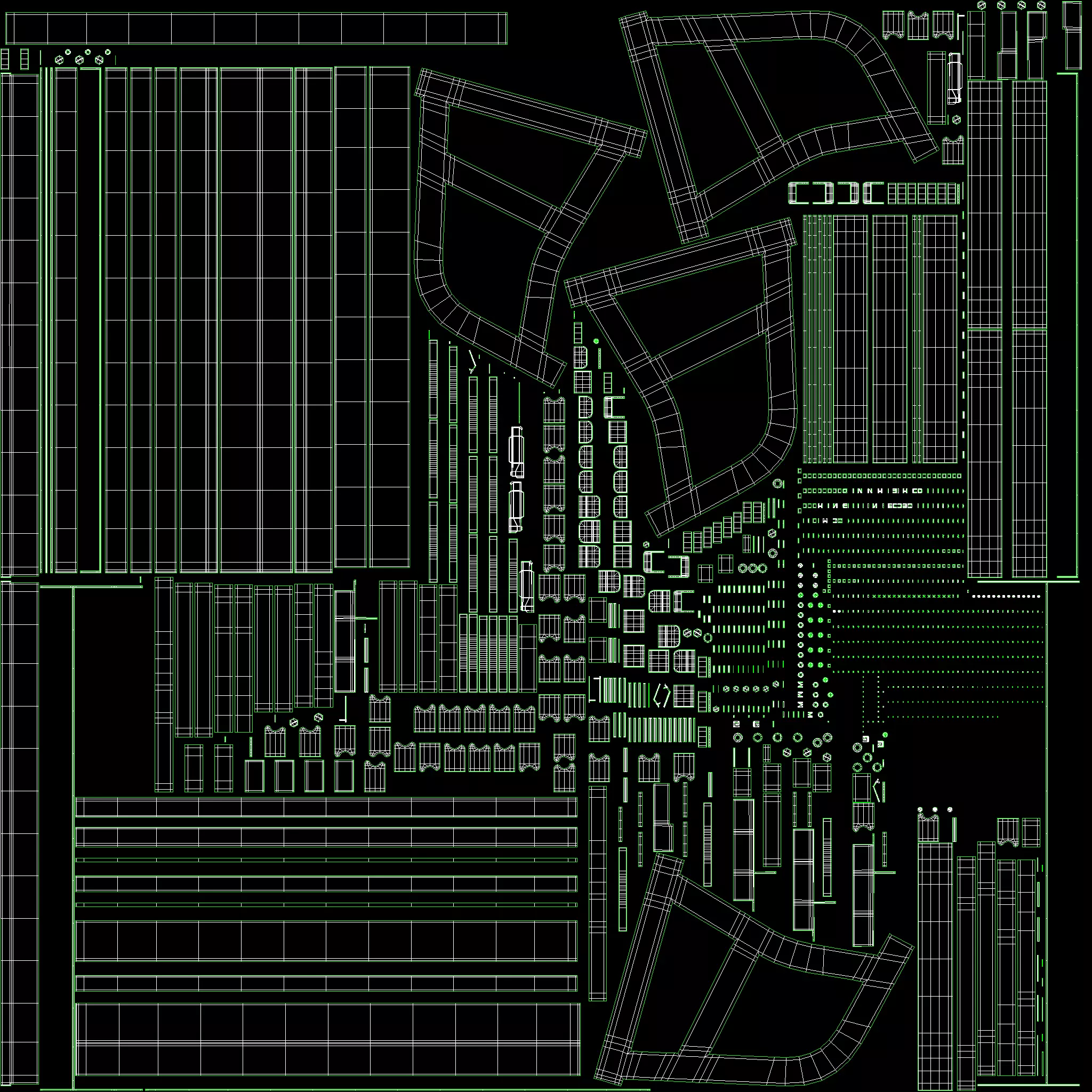 Technogym Two Tier Dumbbell Rack 6 Pairs 3D model_9