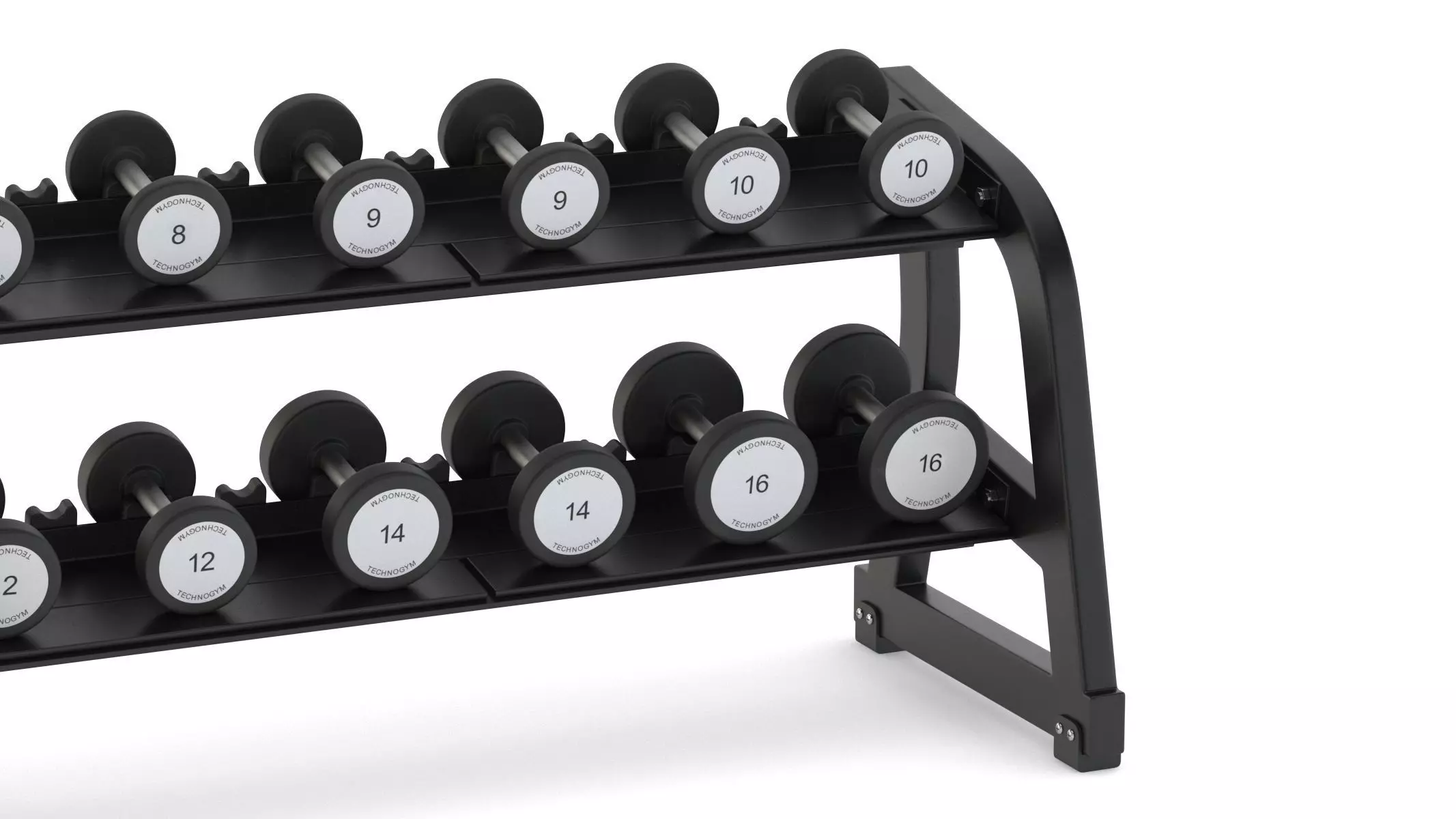 Technogym Two Tier Dumbbell Rack 6 Pairs 3D model_16