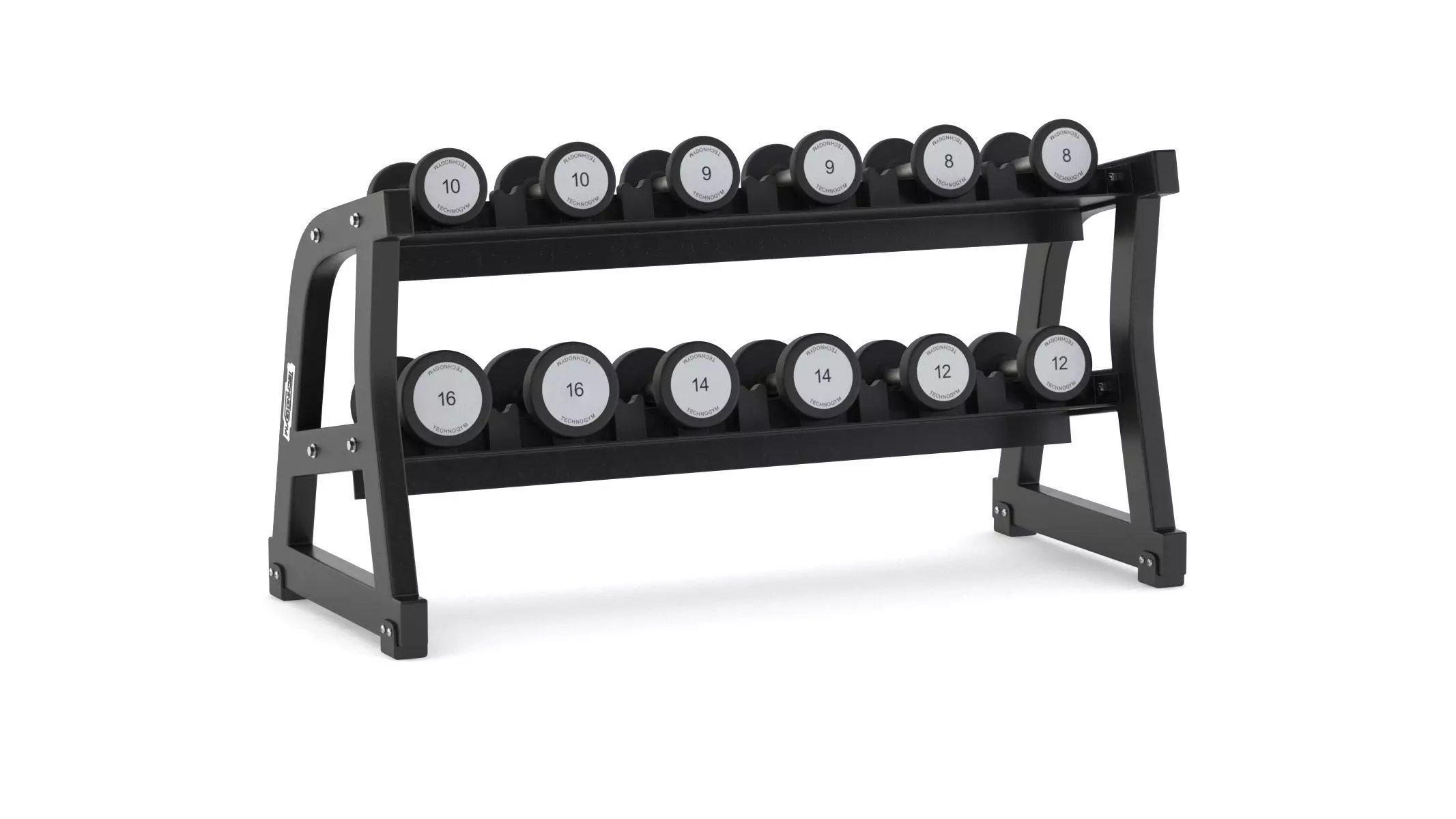Technogym Two Tier Dumbbell Rack 6 Pairs 3D model_5