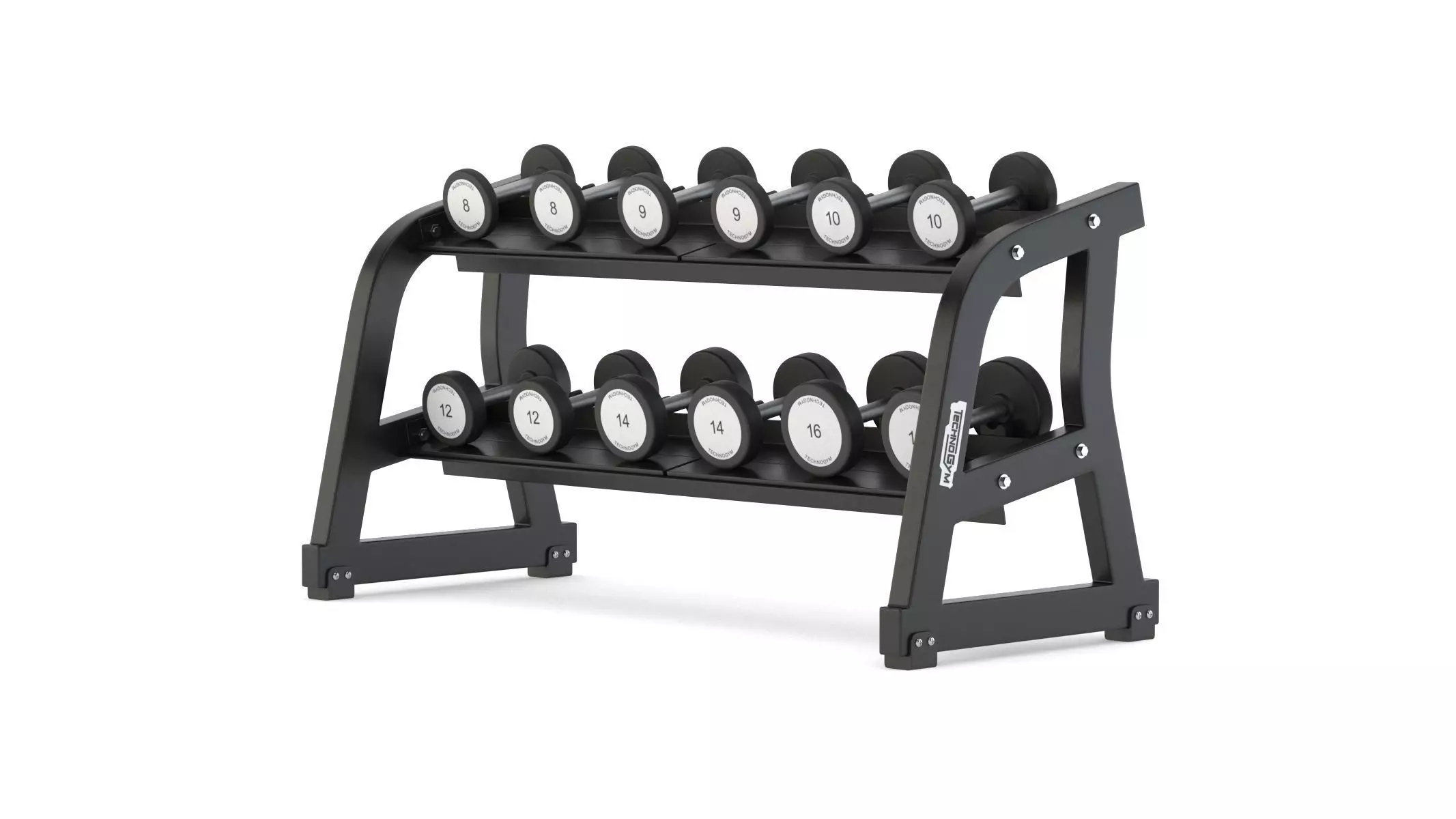 Technogym Two Tier Dumbbell Rack 6 Pairs 3D model_6
