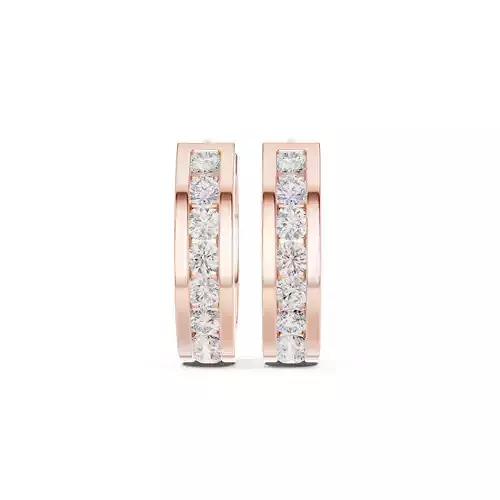 Channel Set Round Cut Diamond Earring 3DM STL Video 3D print model