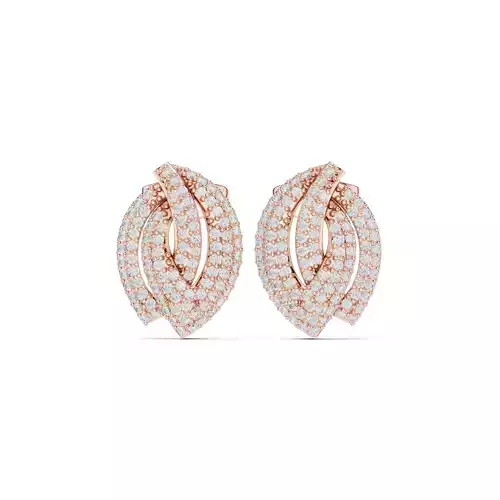 Round Cut Diamond Fancy Push Back Earring 3DM STL Video