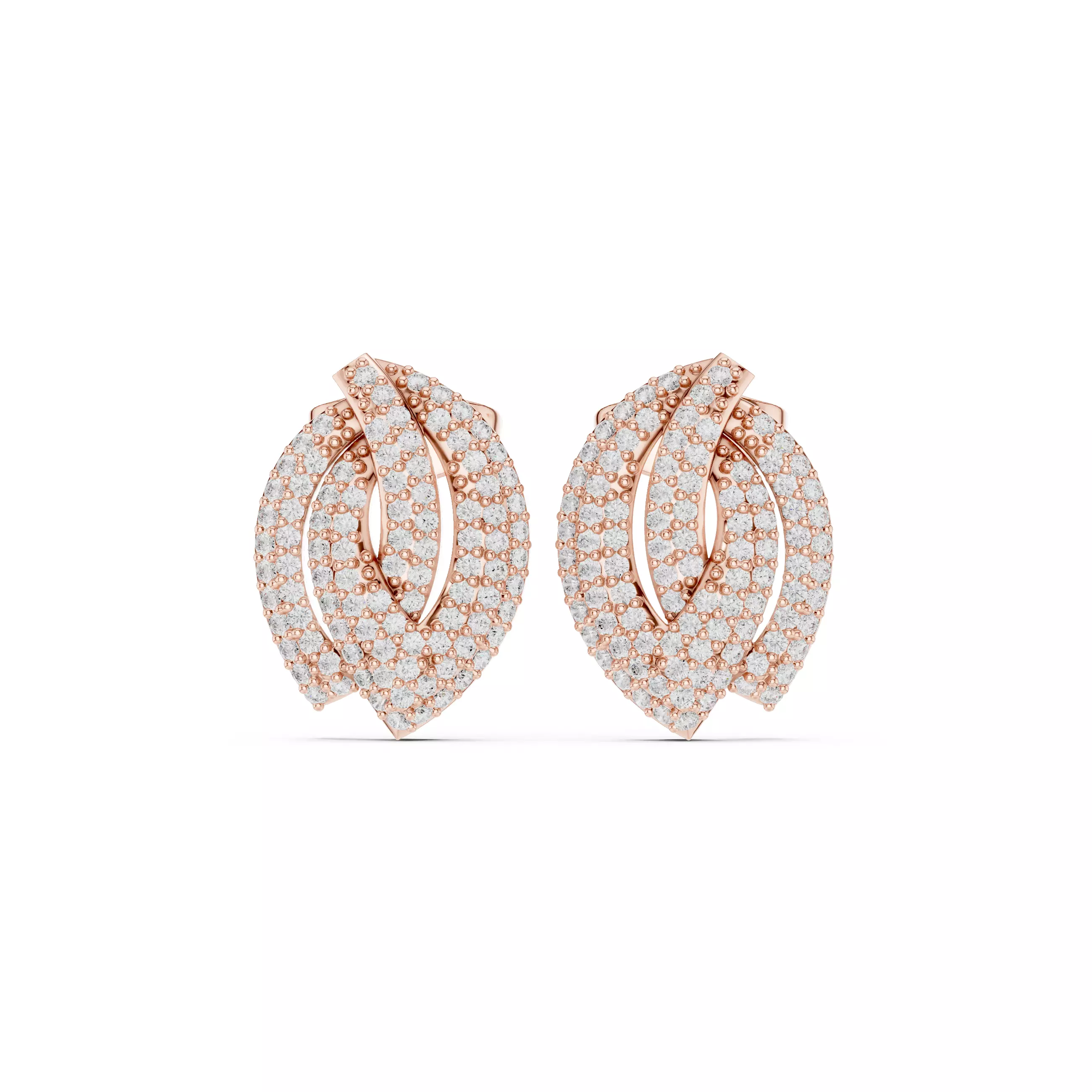 Round Cut Diamond Fancy Push Back Earring 3DM STL Video 3D print model
