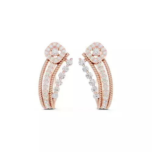 Round Cut Diamond Lever Back Earring 3DM STL Video