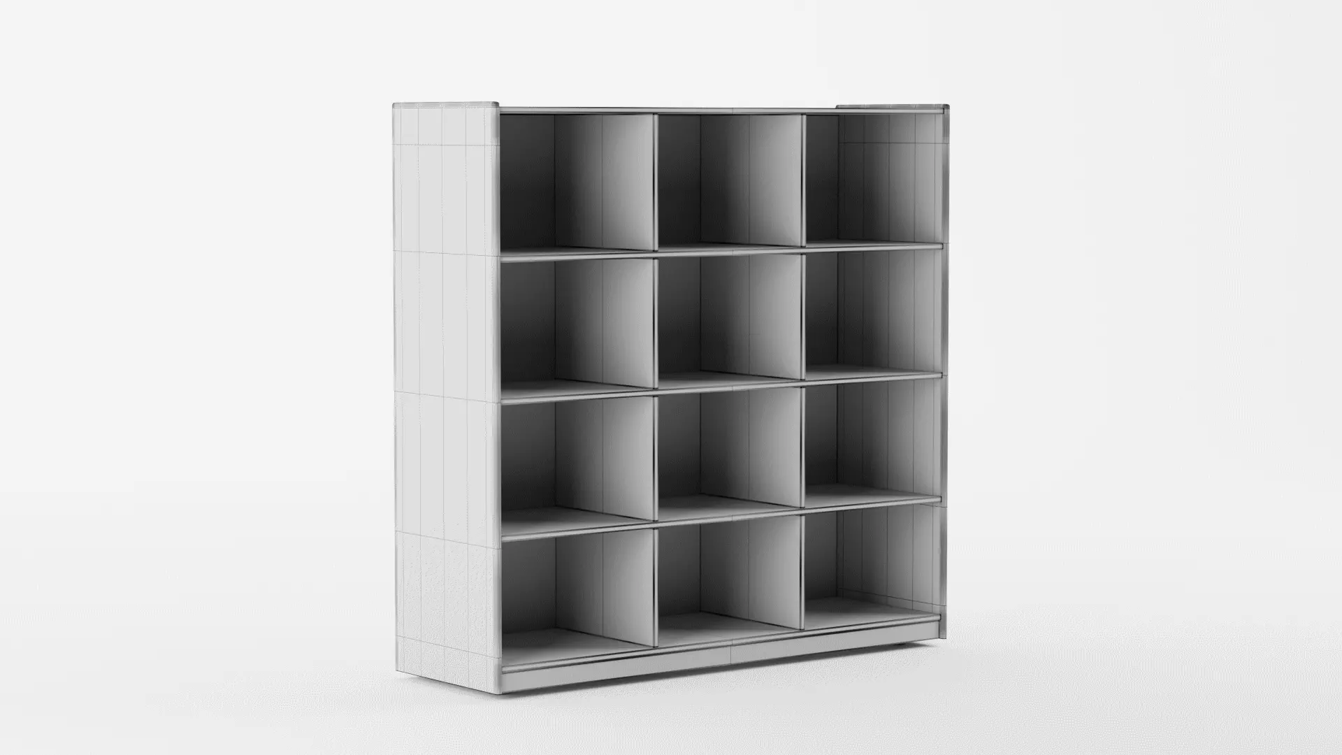 Bookshelf Bookcase Library Sandusky Steel 12 Cube Organizer 3D model_12