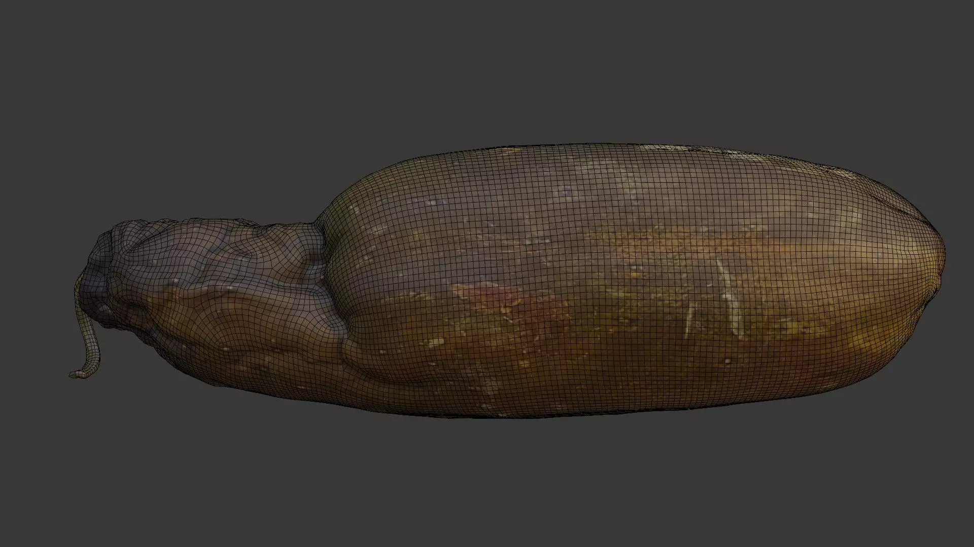 Spoiled Papaya Scan Low-poly 3D model_2