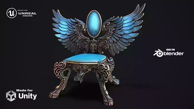 Fantasy Throne 6 game ready 3d model