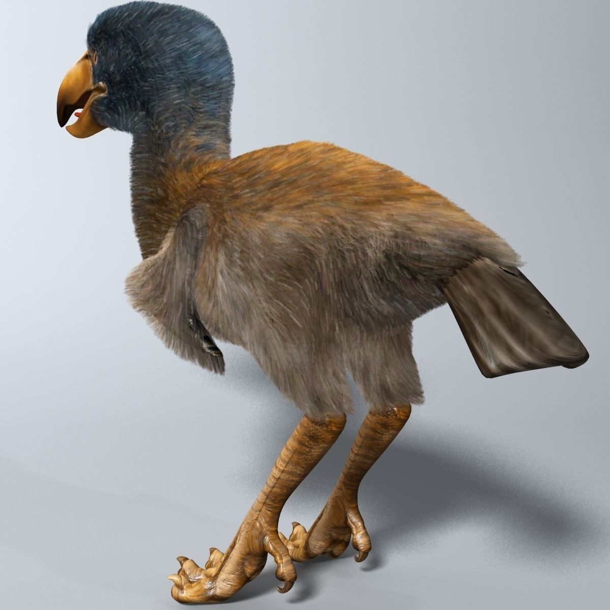 Titanis Walleri - Terror Bird RIGGED and ANIMATED vs Smilodon Low-poly 3D model_5