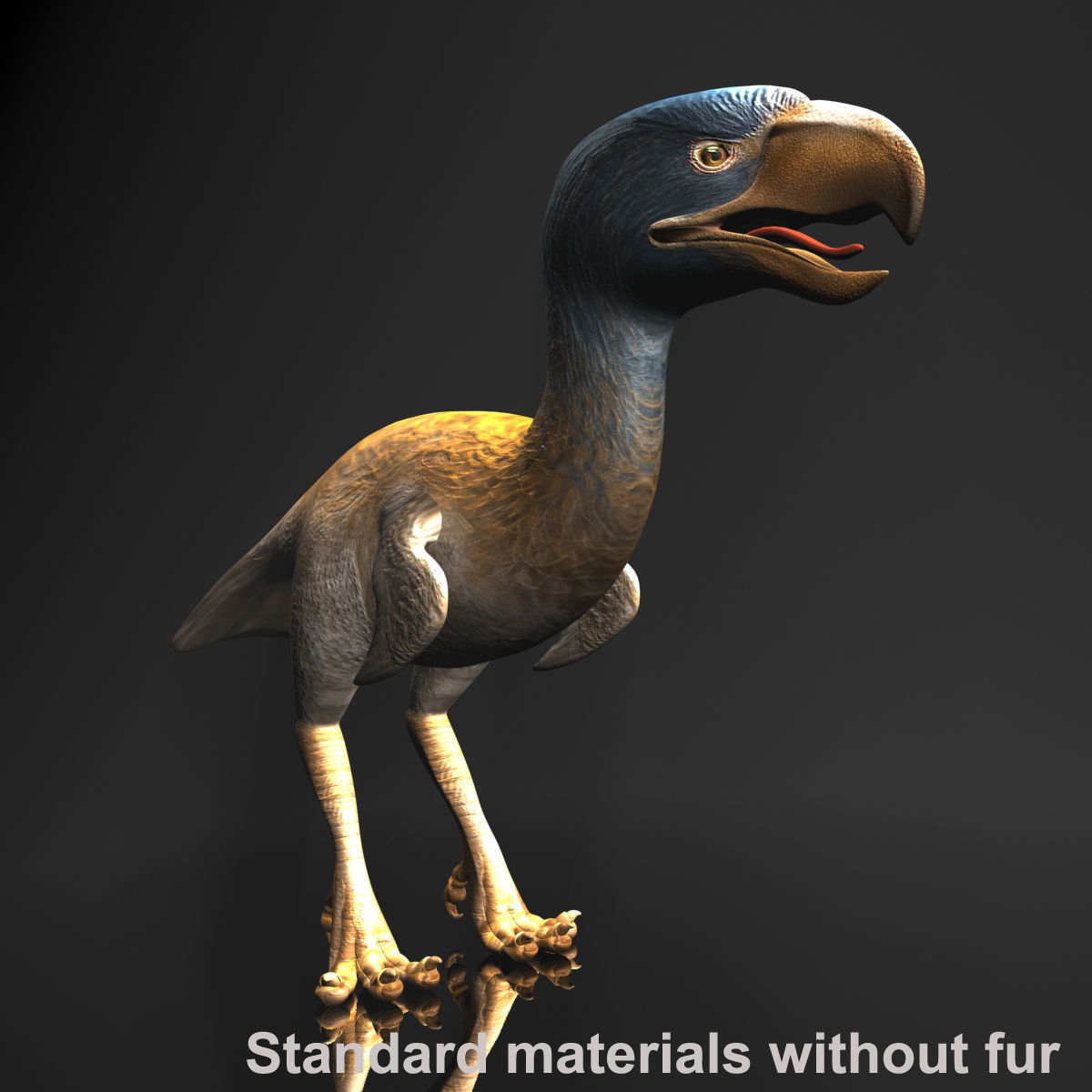 Titanis Walleri - Terror Bird RIGGED and ANIMATED vs Smilodon Low-poly 3D model_9