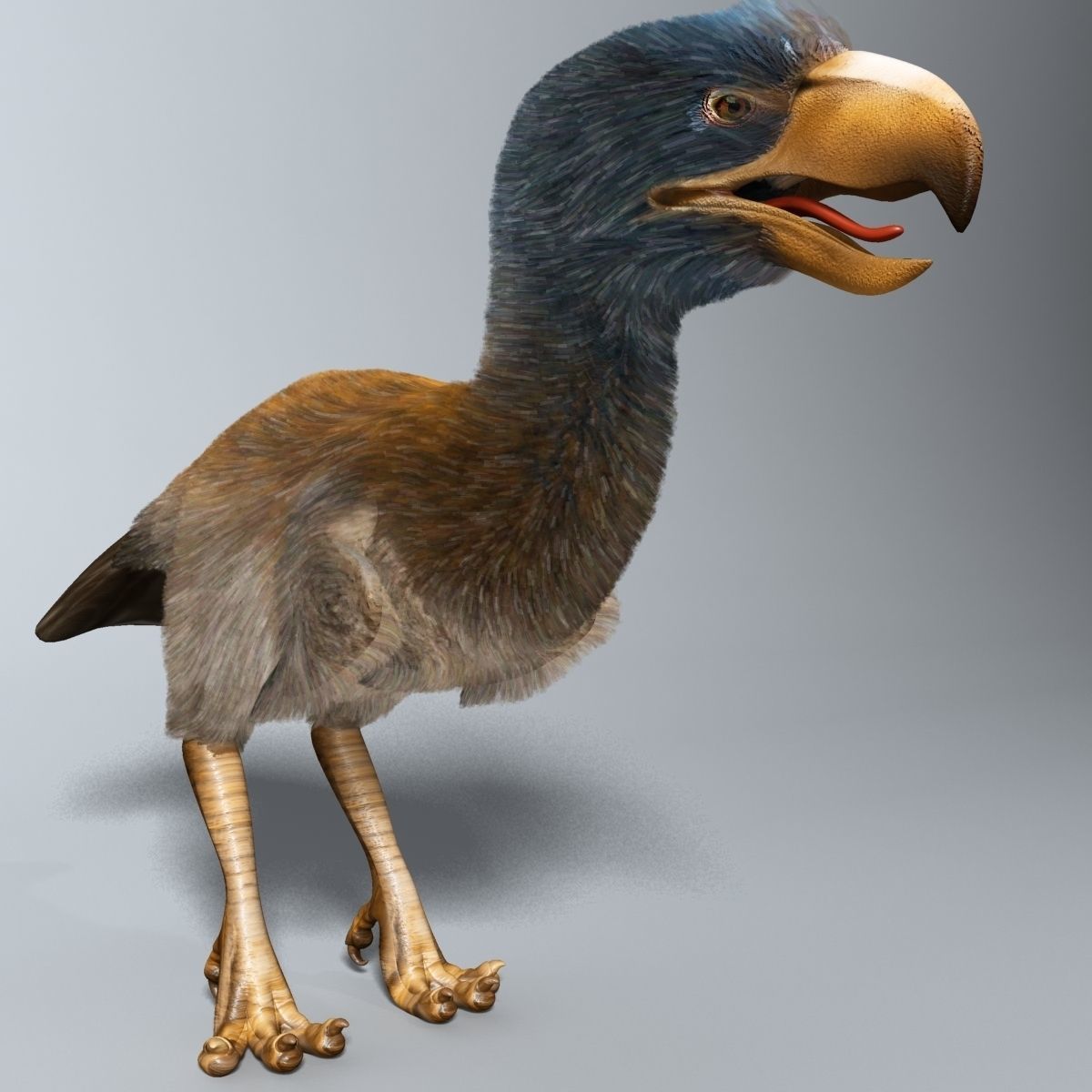 Titanis Walleri - Terror Bird RIGGED and ANIMATED vs Smilodon Low-poly 3D model_1