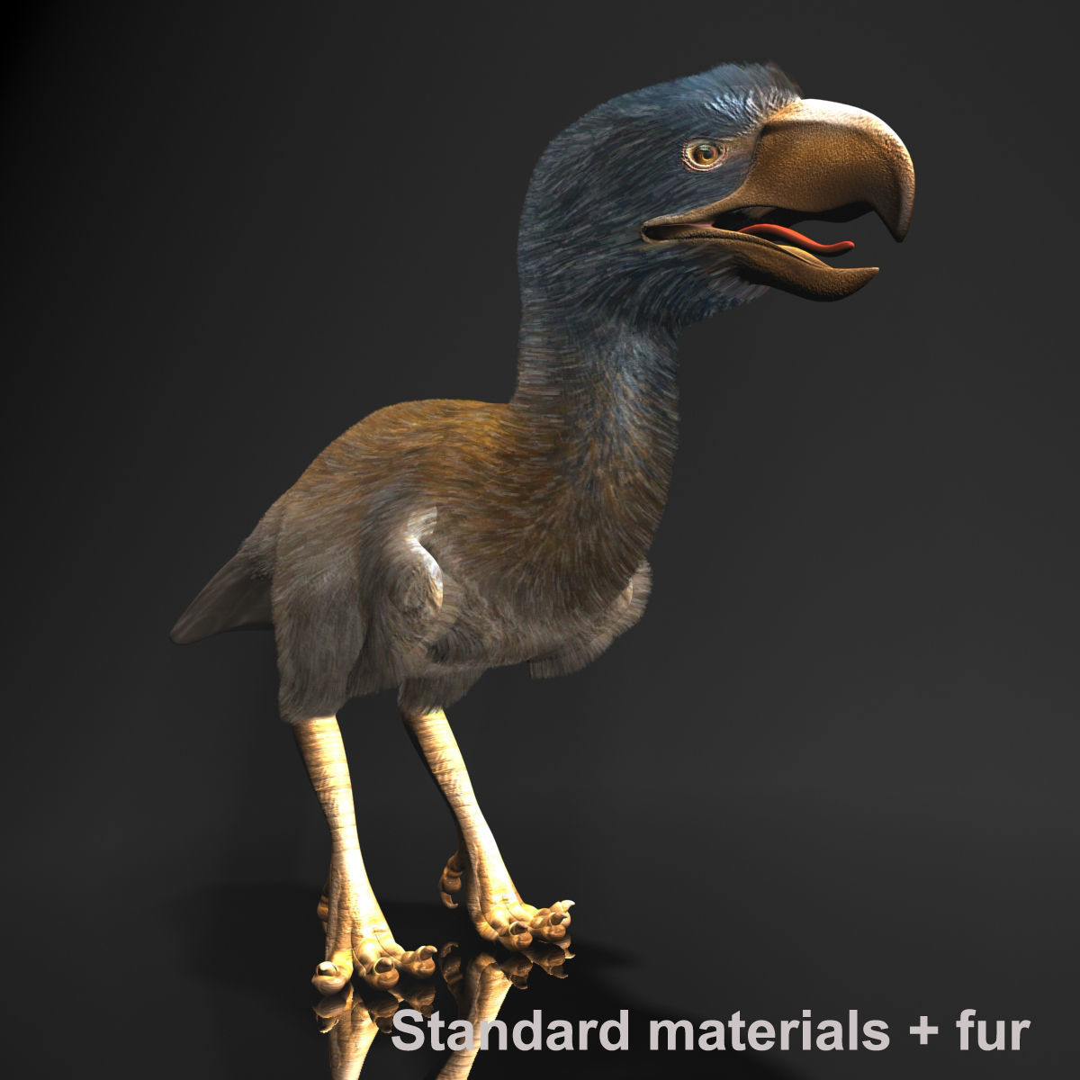 Titanis Walleri - Terror Bird RIGGED and ANIMATED vs Smilodon Low-poly 3D model_8