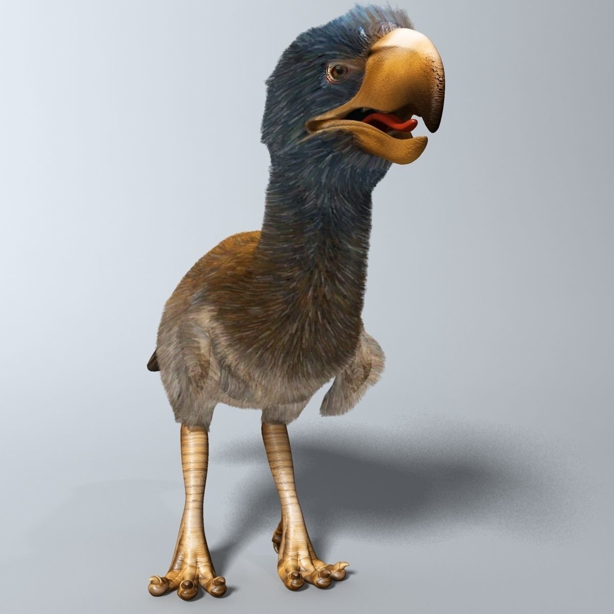 Titanis Walleri - Terror Bird RIGGED and ANIMATED vs Smilodon Low-poly 3D model_2