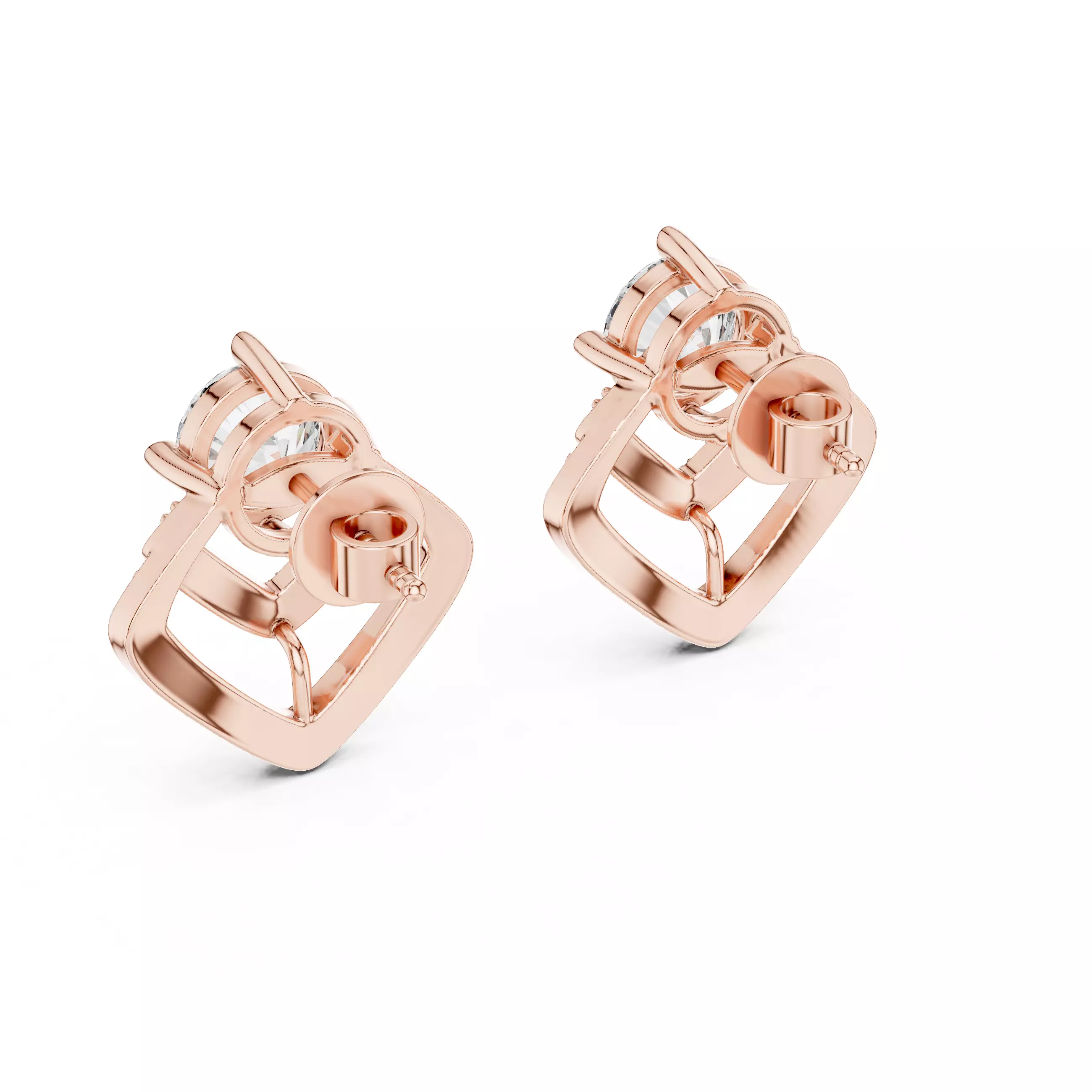 Round Cut Diamond Fancy Earring 3DM STL Video 3D print model_4