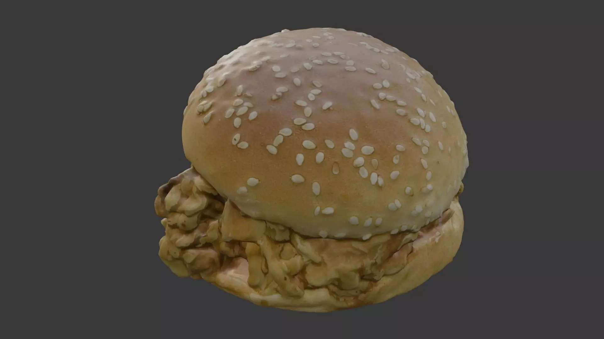 Chicken Burger Scan Low-poly 3D model_5
