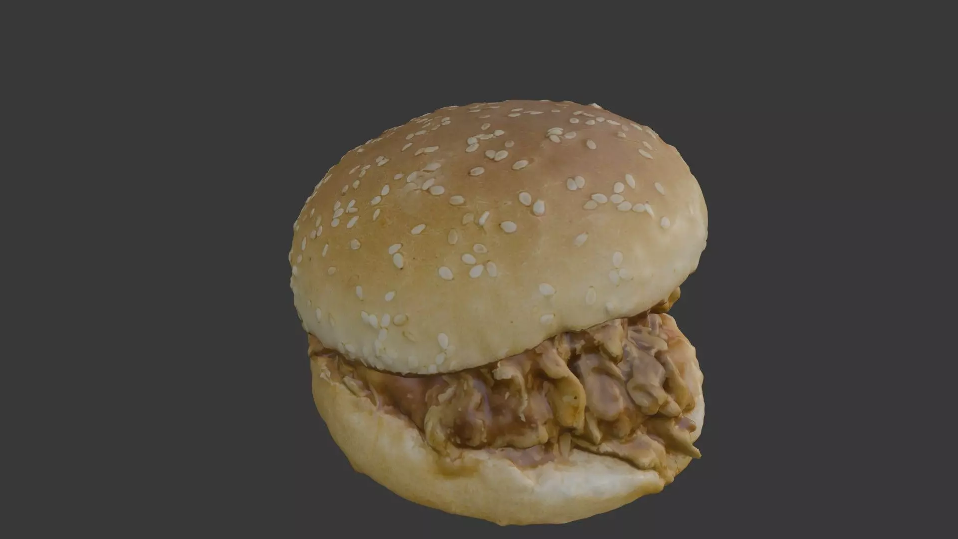 Chicken Burger Scan Low-poly 3D model_3