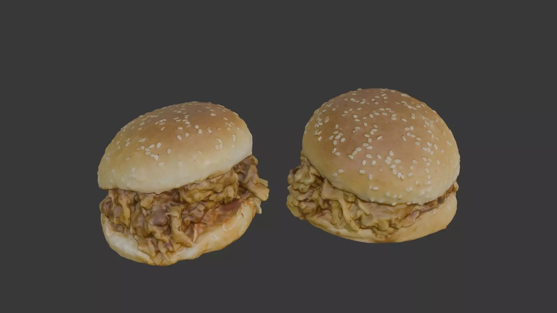  Chicken Burger Scan Low-poly 3D model_0