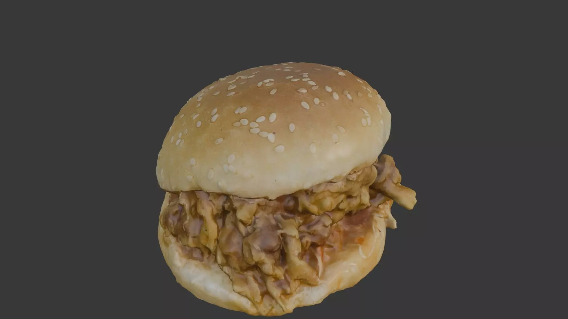  Chicken Burger Scan Low-poly 3D model_1