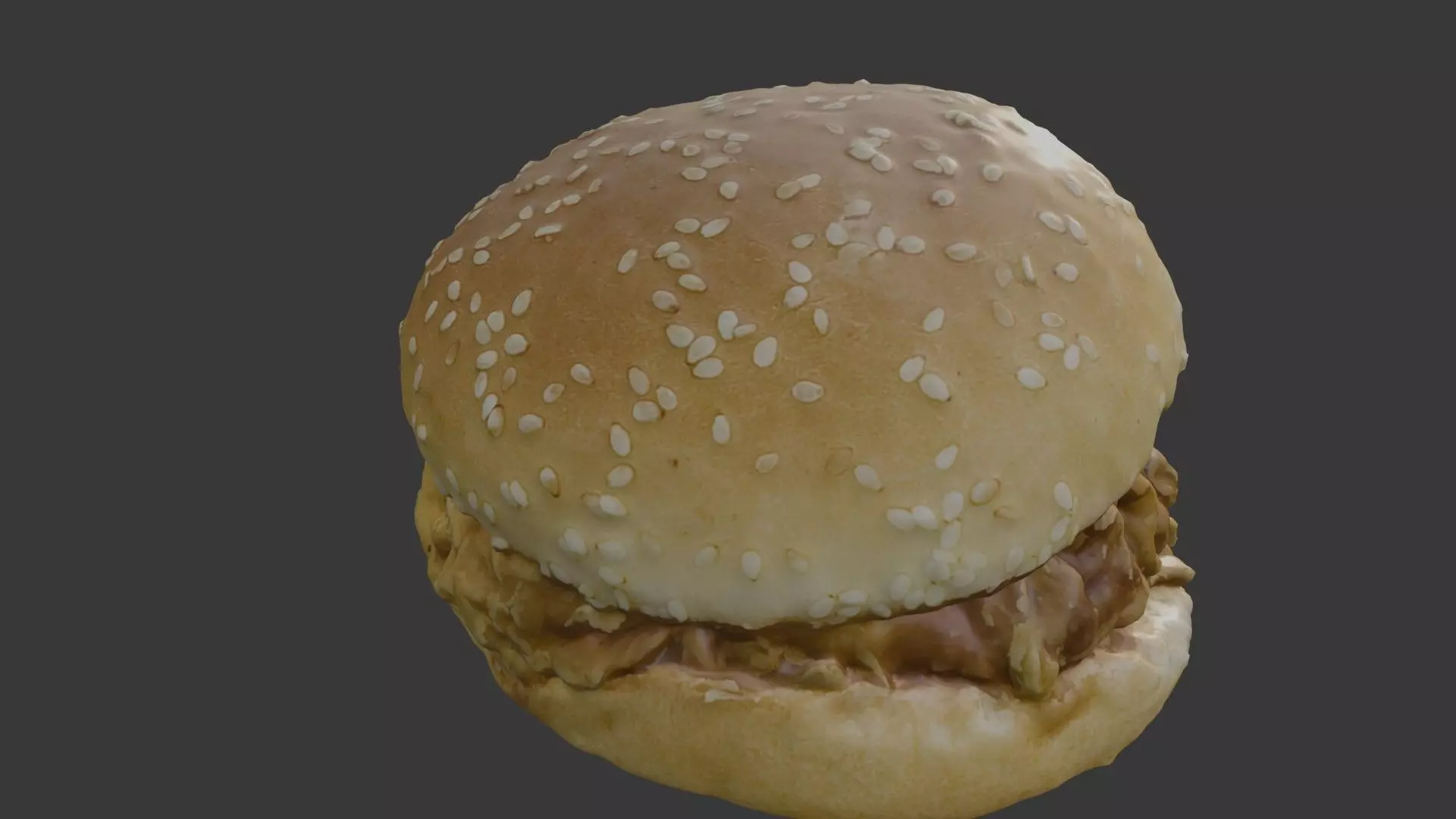  Chicken Burger Scan Low-poly 3D model_4