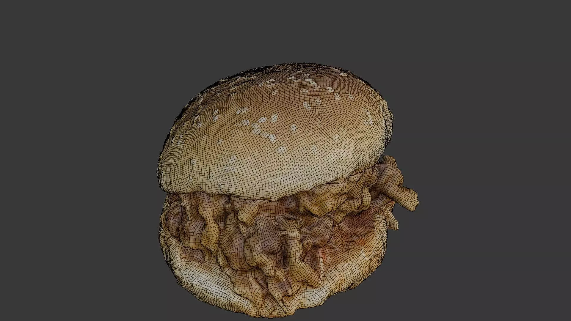  Chicken Burger Scan Low-poly 3D model_2