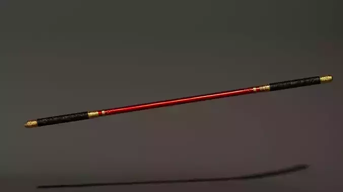 Bo Staff 3D Model  Ornamental Martial Arts Weapon Low-poly 3D model
