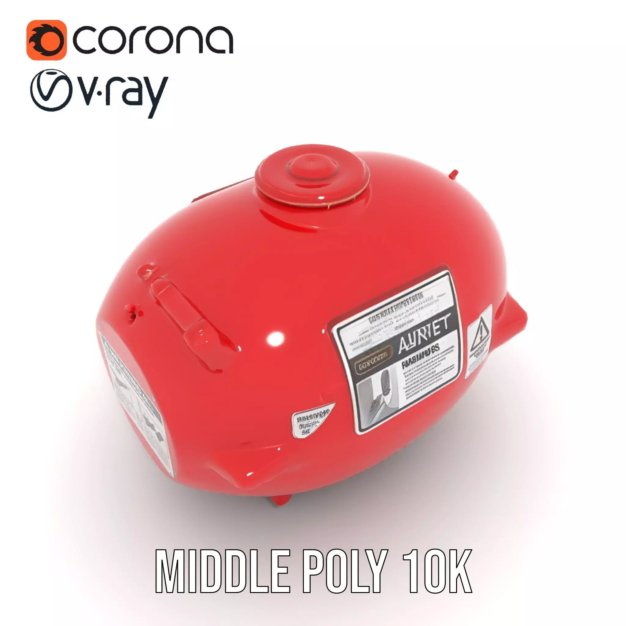 Red Fire Extinguisher Model Pack with Labels Low-poly 3D model_25