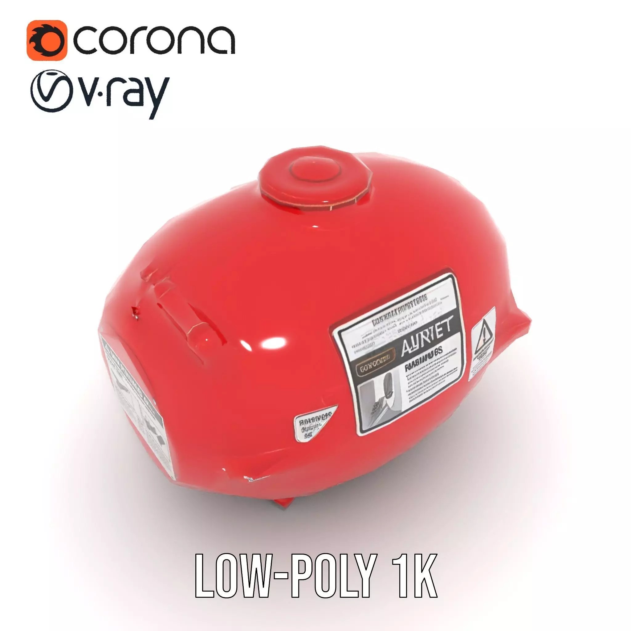 Red Fire Extinguisher Model Pack with Labels Low-poly 3D model_26