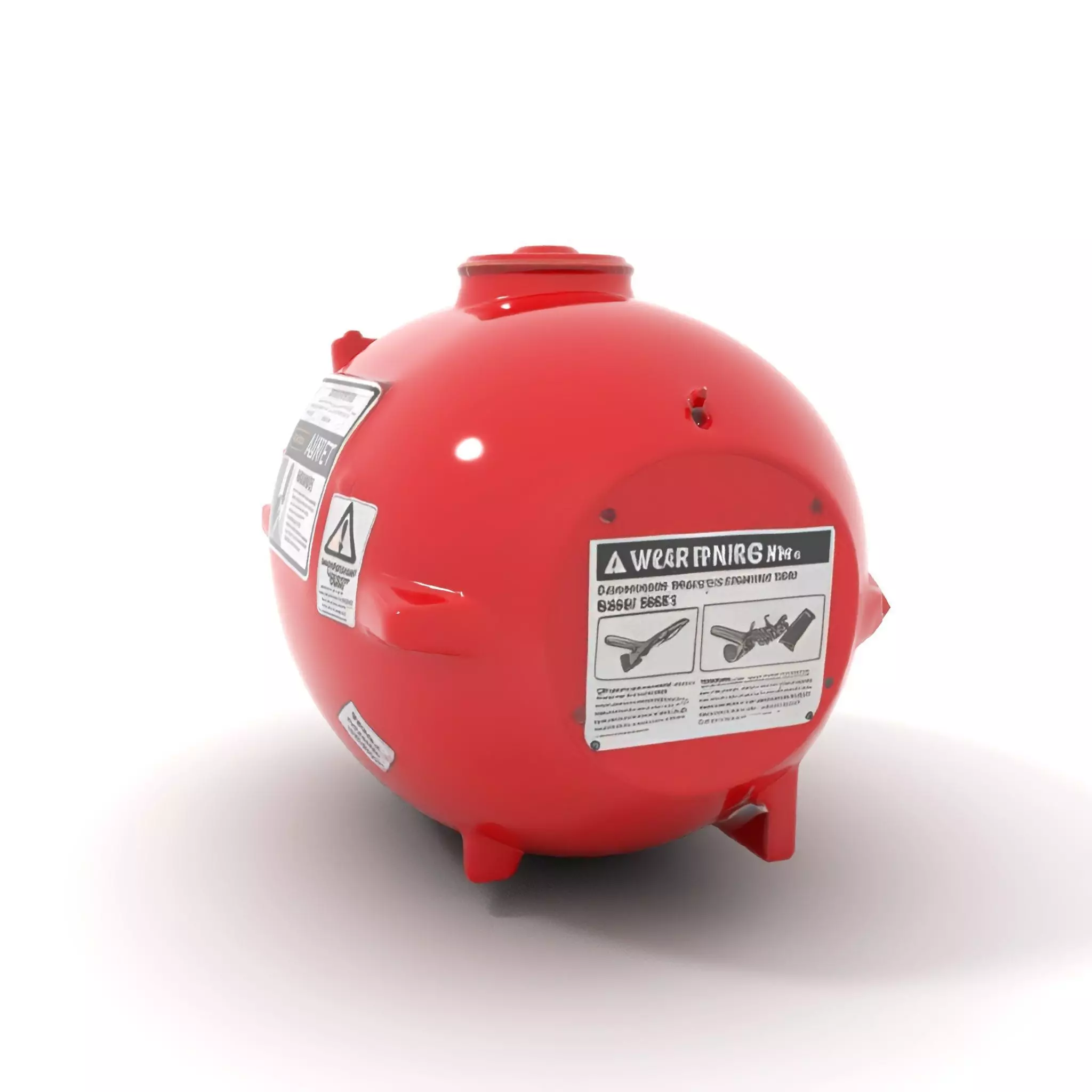 Red Fire Extinguisher Model Pack with Labels Low-poly 3D model_7