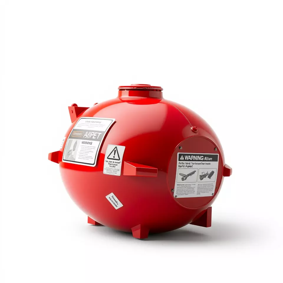 Red Fire Extinguisher Model Pack with Labels Low-poly 3D model_3