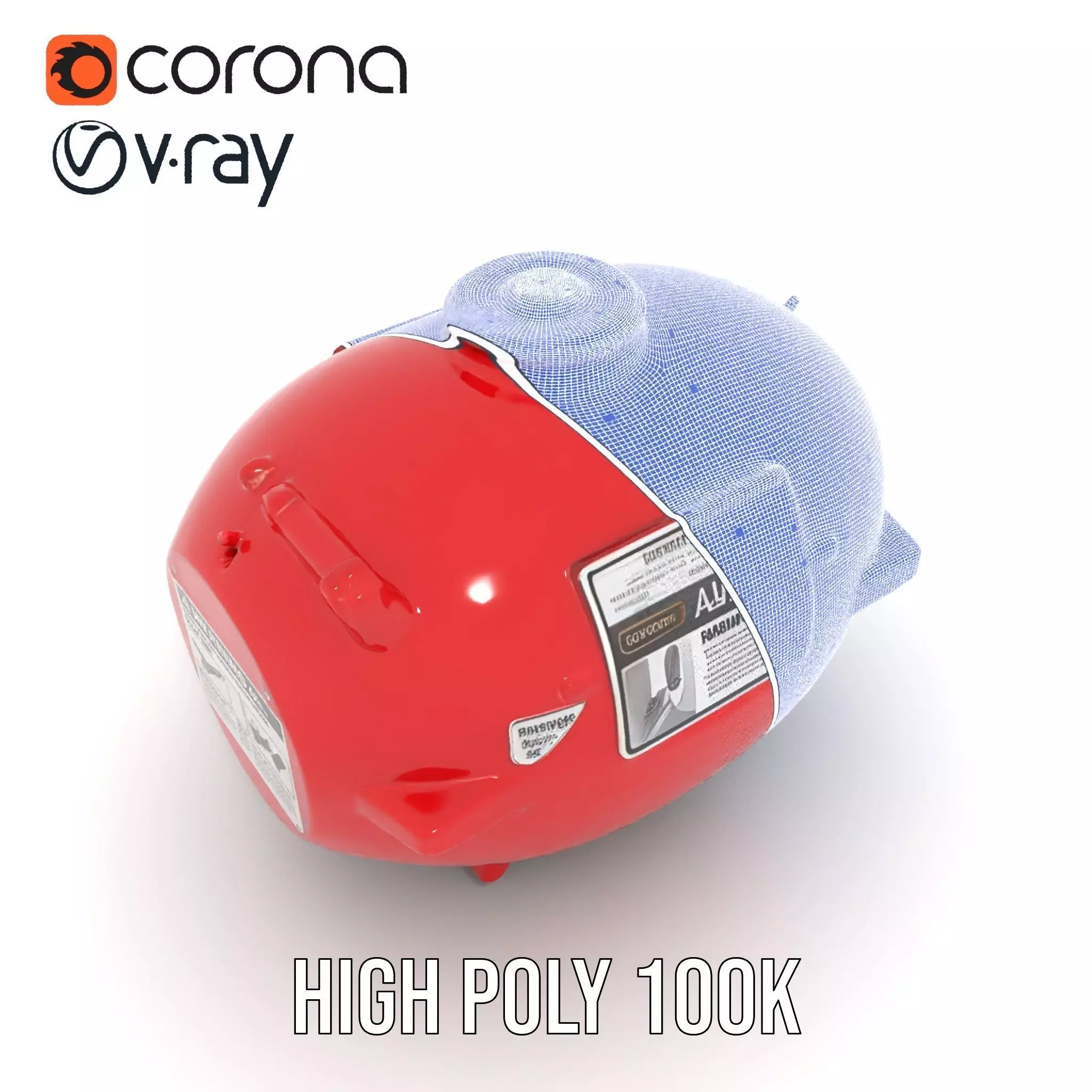 Red Fire Extinguisher Model Pack with Labels Low-poly 3D model_33