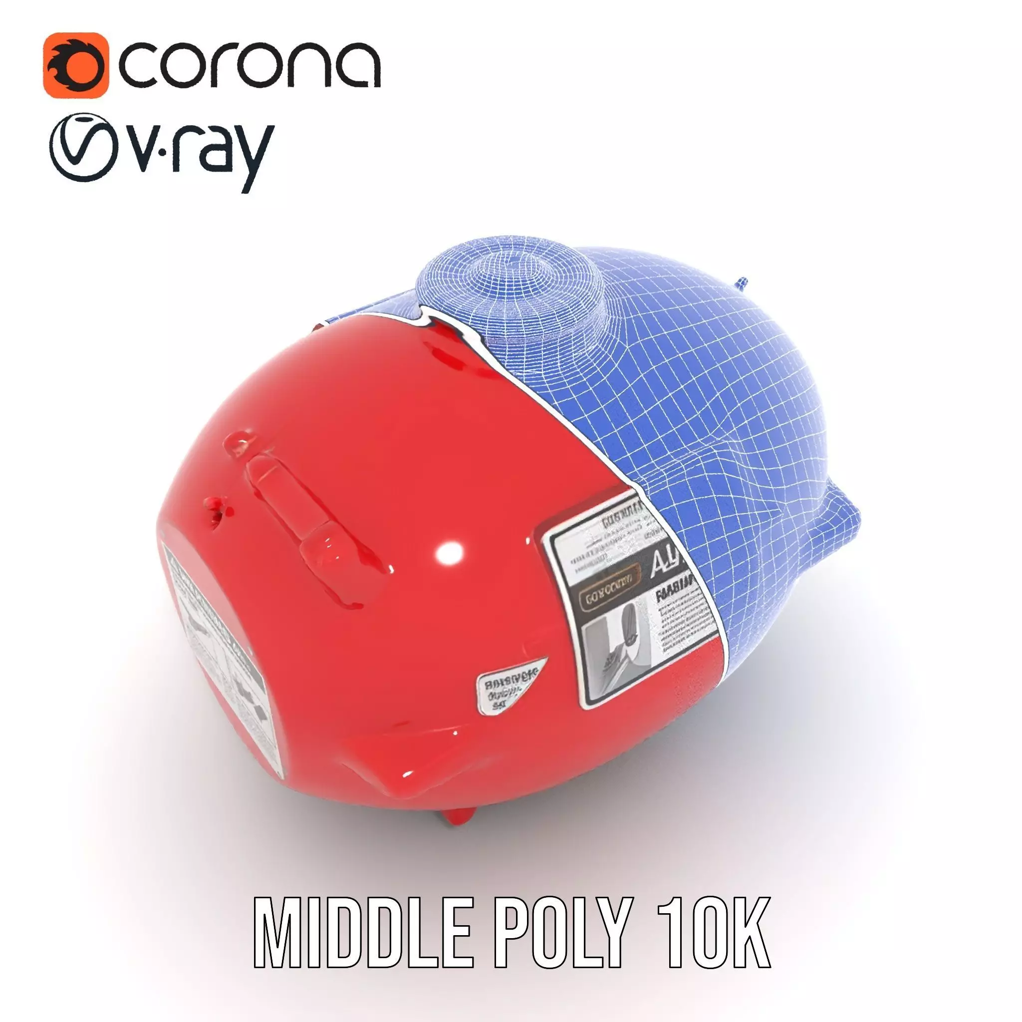 Red Fire Extinguisher Model Pack with Labels Low-poly 3D model_10