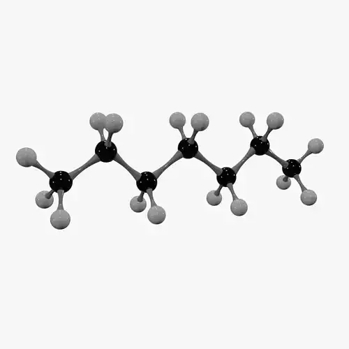 Heptane Molecule Low-poly 3D model