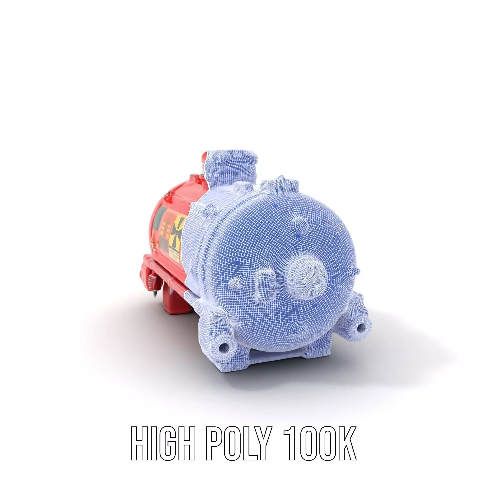 Industrial Red Chemical Tank Model Pack Low-poly 3D model_5