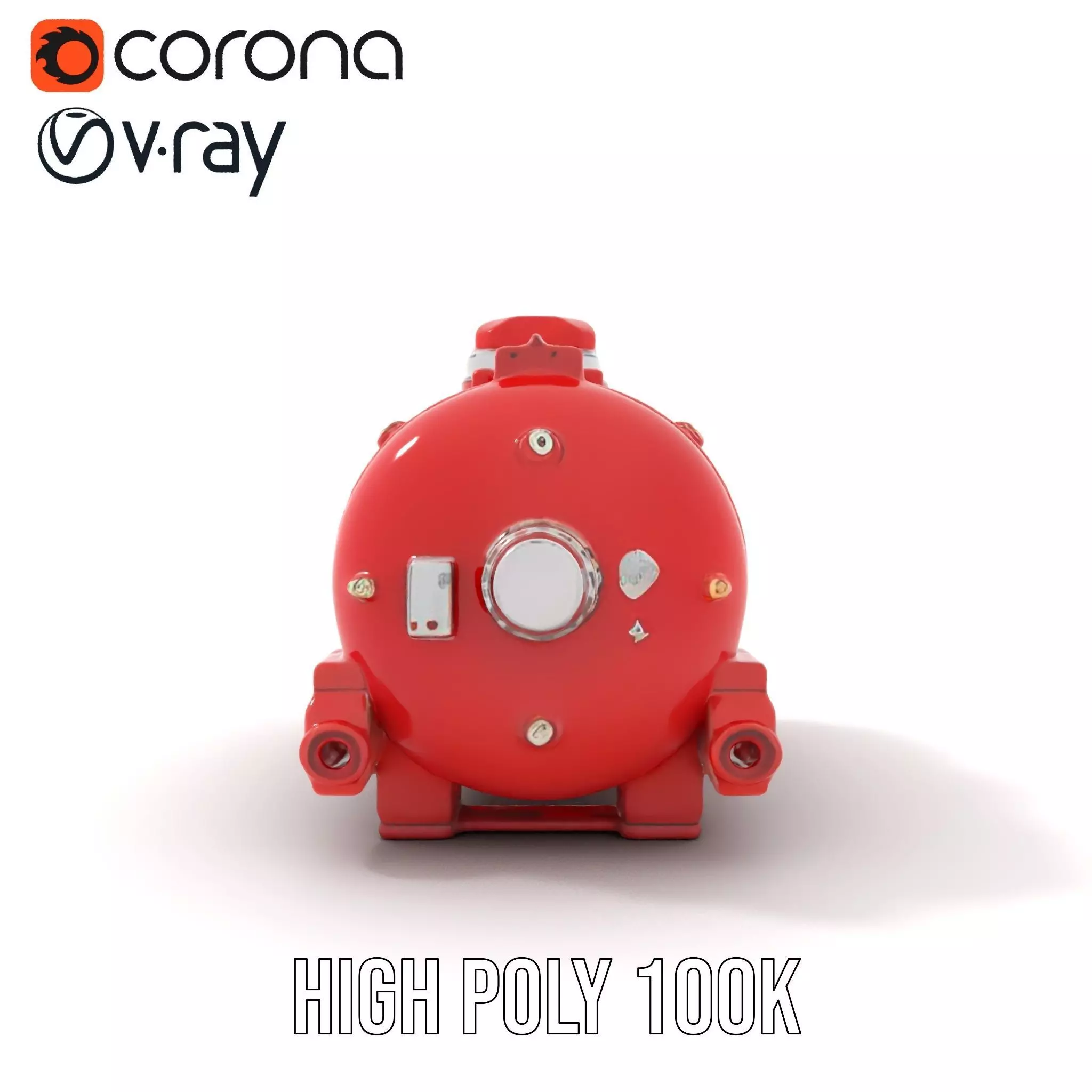 Industrial Red Chemical Tank Model Pack Low-poly 3D model_27