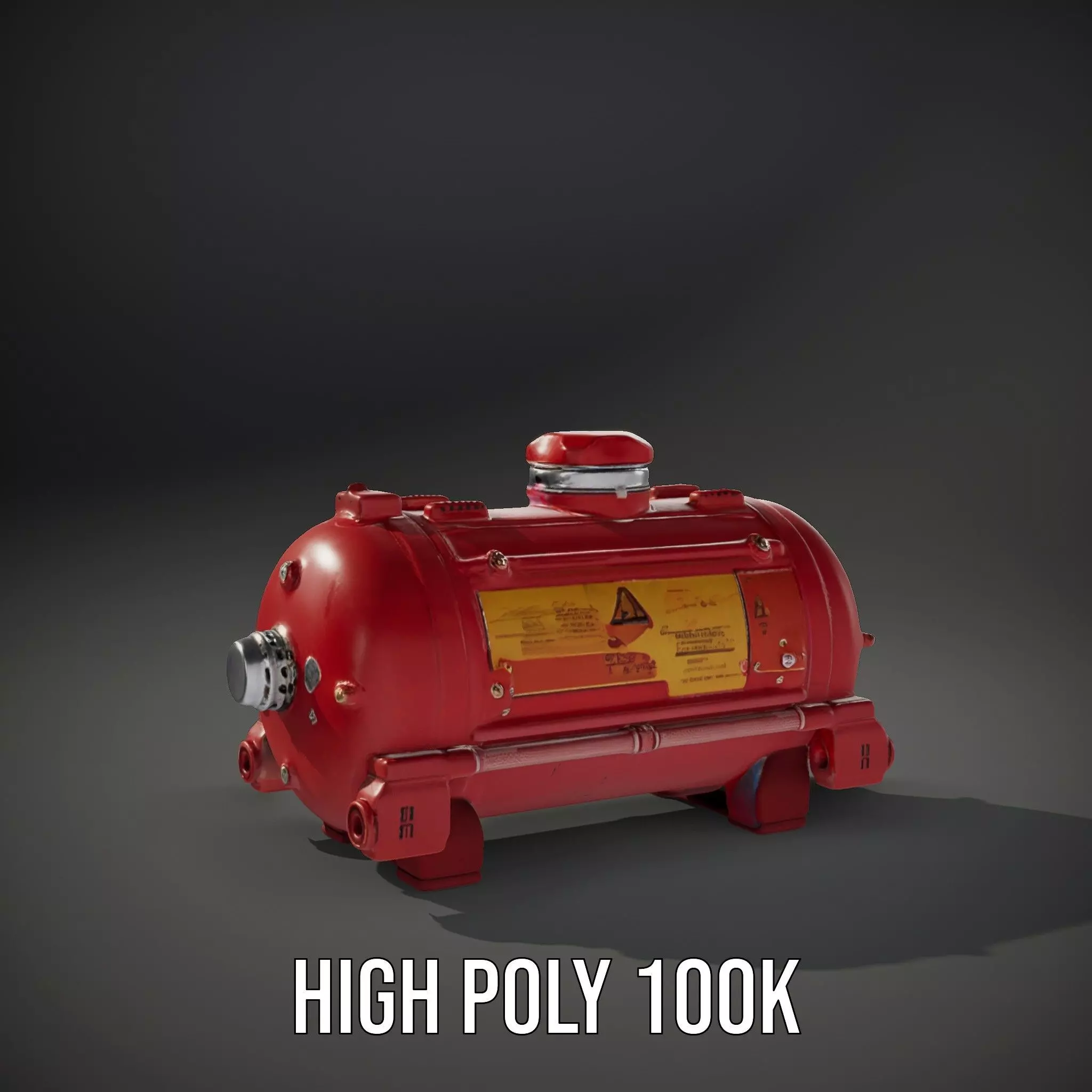 Industrial Red Chemical Tank Model Pack Low-poly 3D model_10