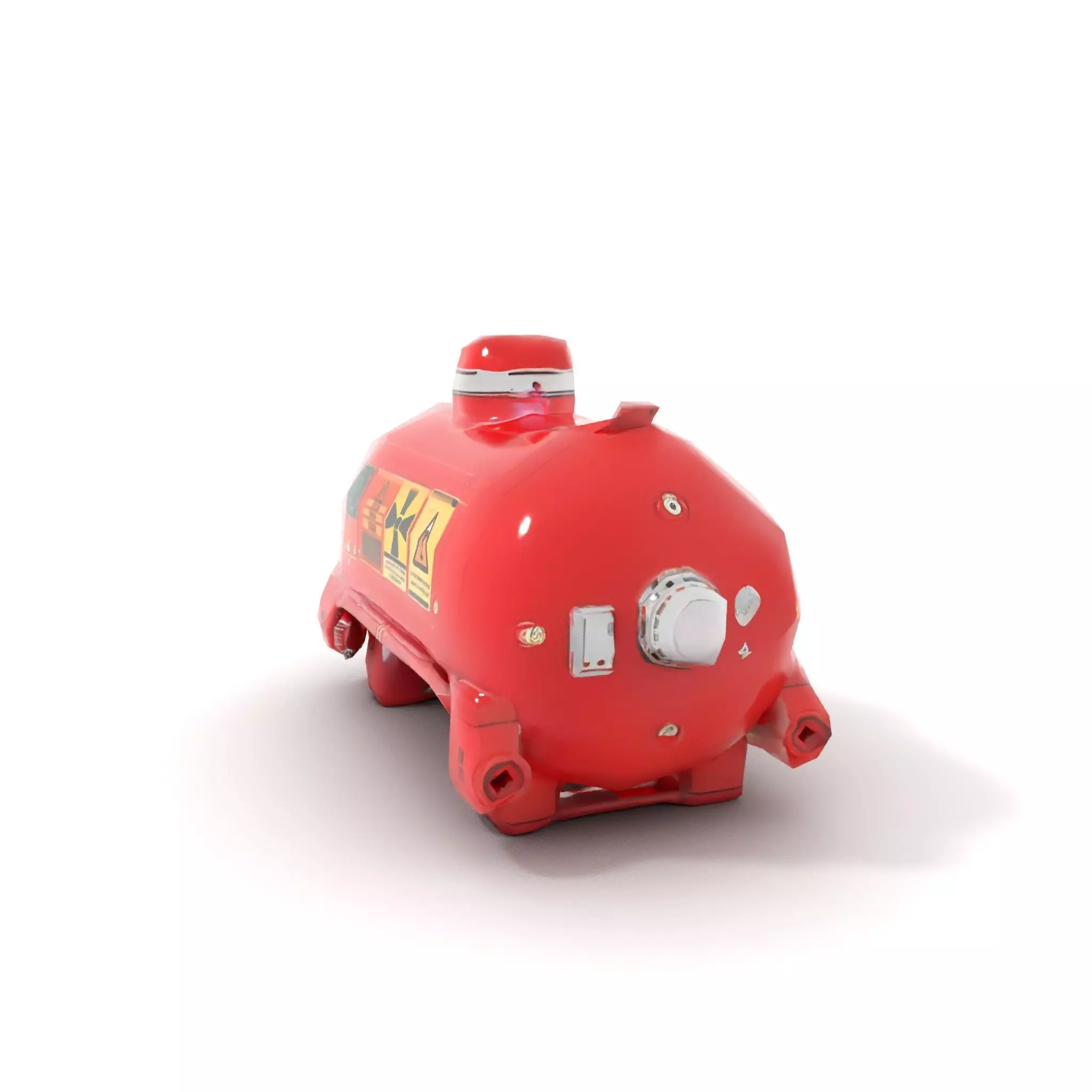 Industrial Red Chemical Tank Model Pack Low-poly 3D model_12
