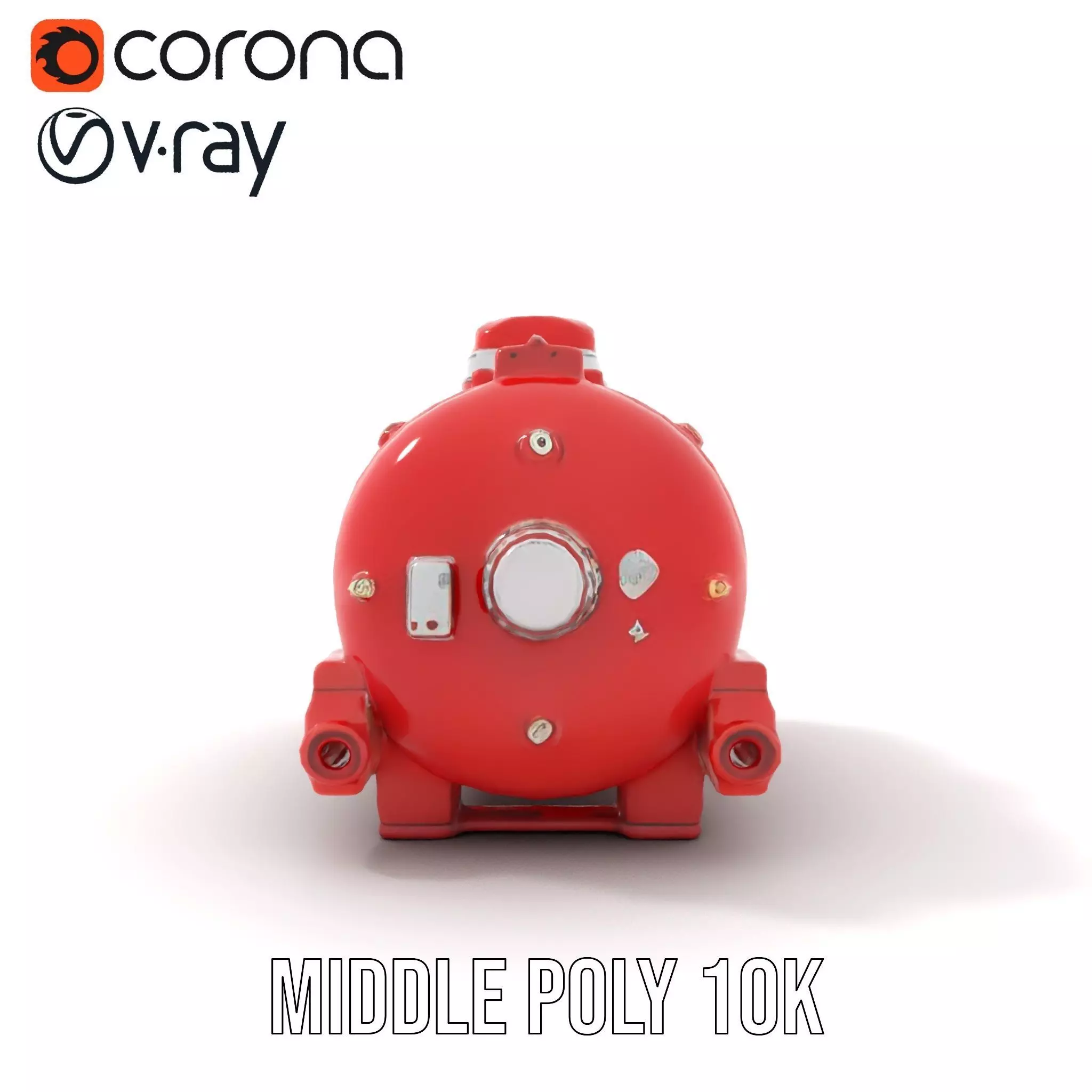 Industrial Red Chemical Tank Model Pack Low-poly 3D model_25