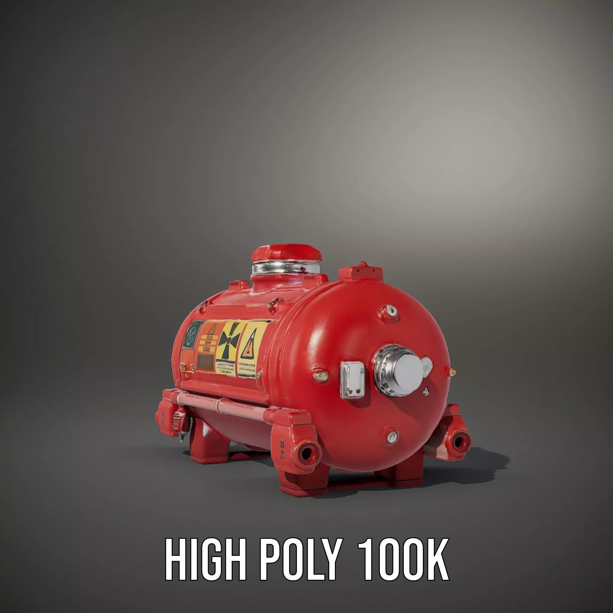 Industrial Red Chemical Tank Model Pack Low-poly 3D model_13