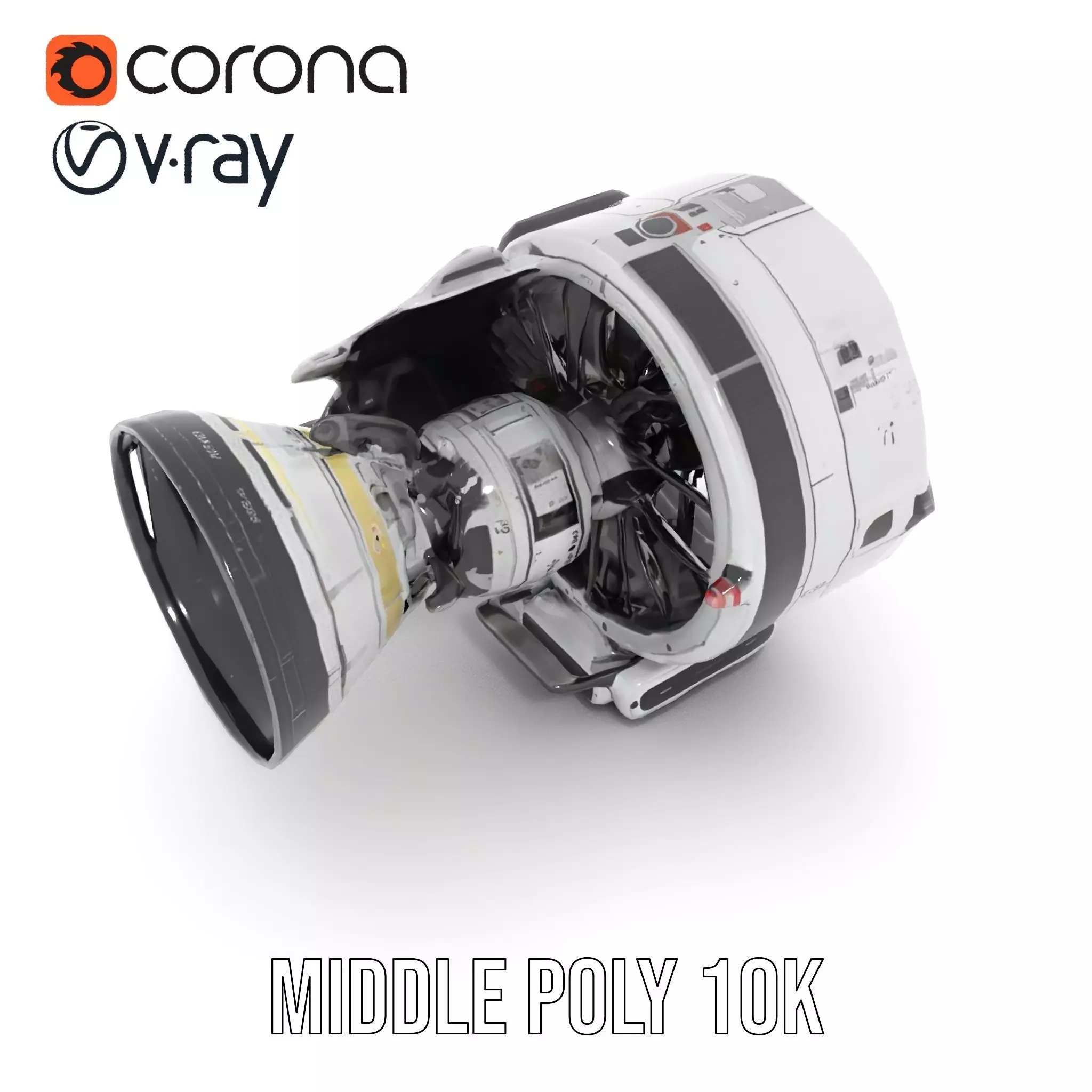 Futuristic Jet Engine Model Pack Low-poly 3D model_14