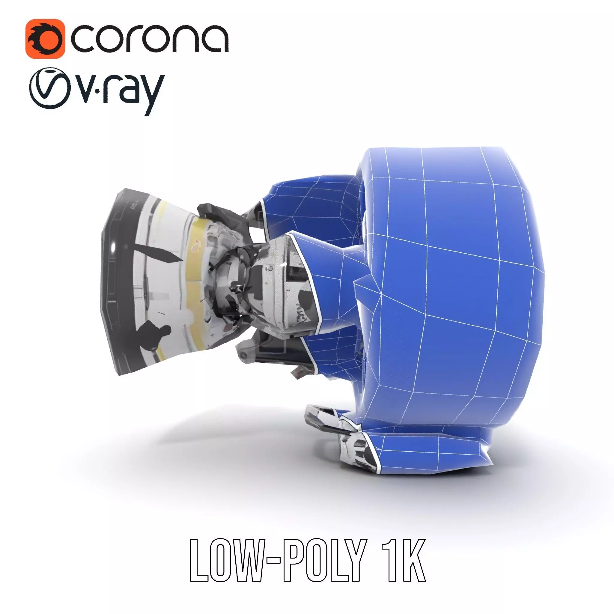 Futuristic Jet Engine Model Pack Low-poly 3D model_28